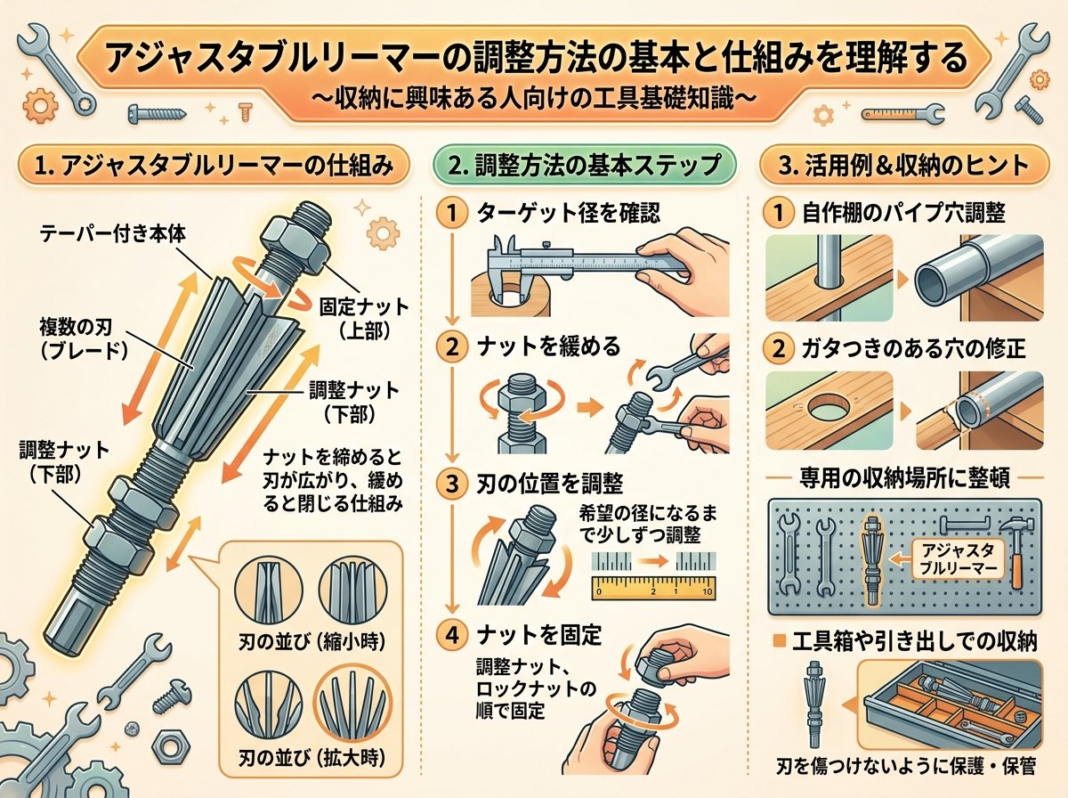 アジャスタブルリーマーの調整方法の基本と仕組みを理解する