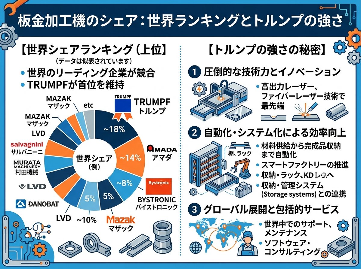 板金加工機のシェア:世界ランキングとトルンプの強さ