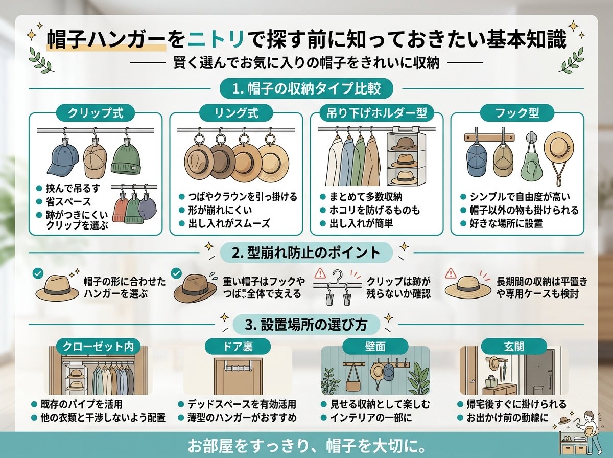帽子ハンガーをニトリで探す前に知っておきたい基本知識