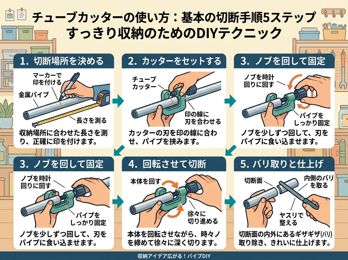 チューブカッターの使い方:基本の切断手順5ステップ