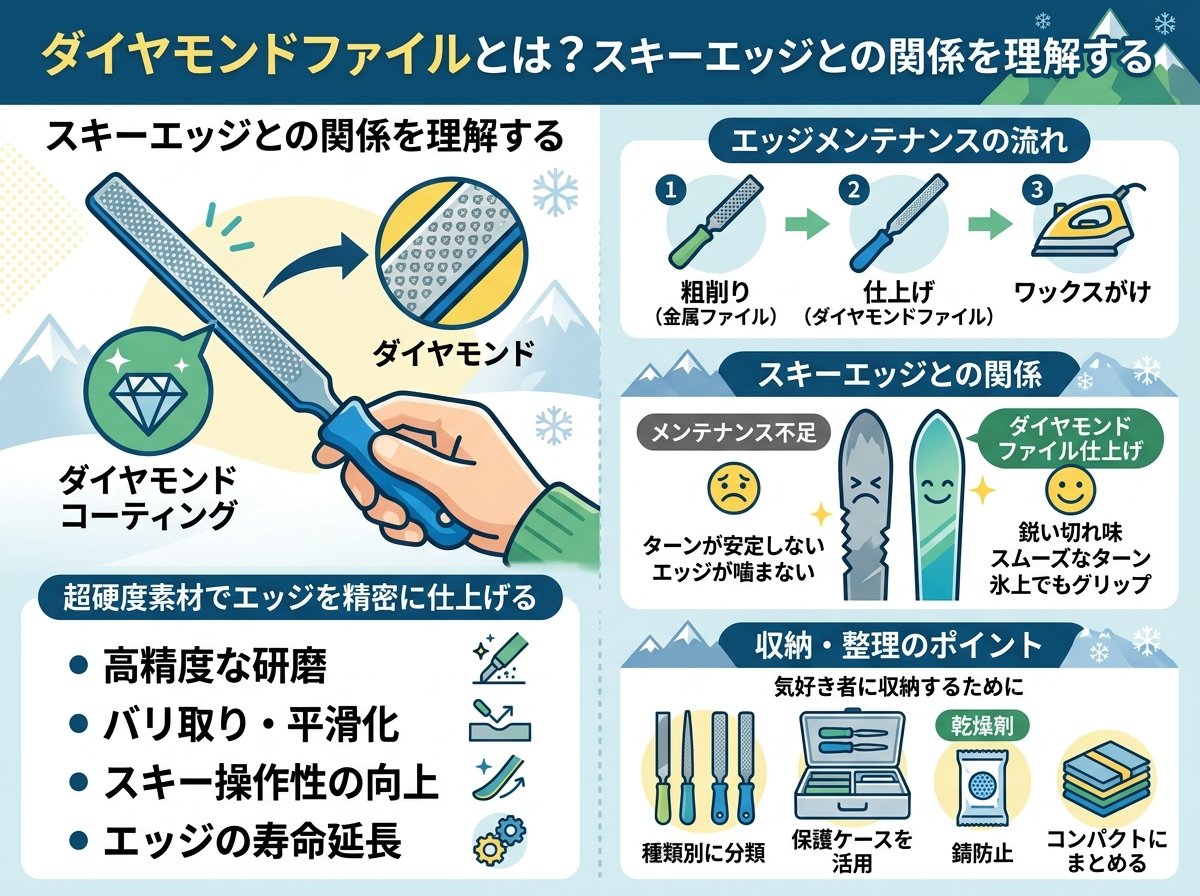 ダイヤモンドファイルとは?スキーエッジとの関係を理解する