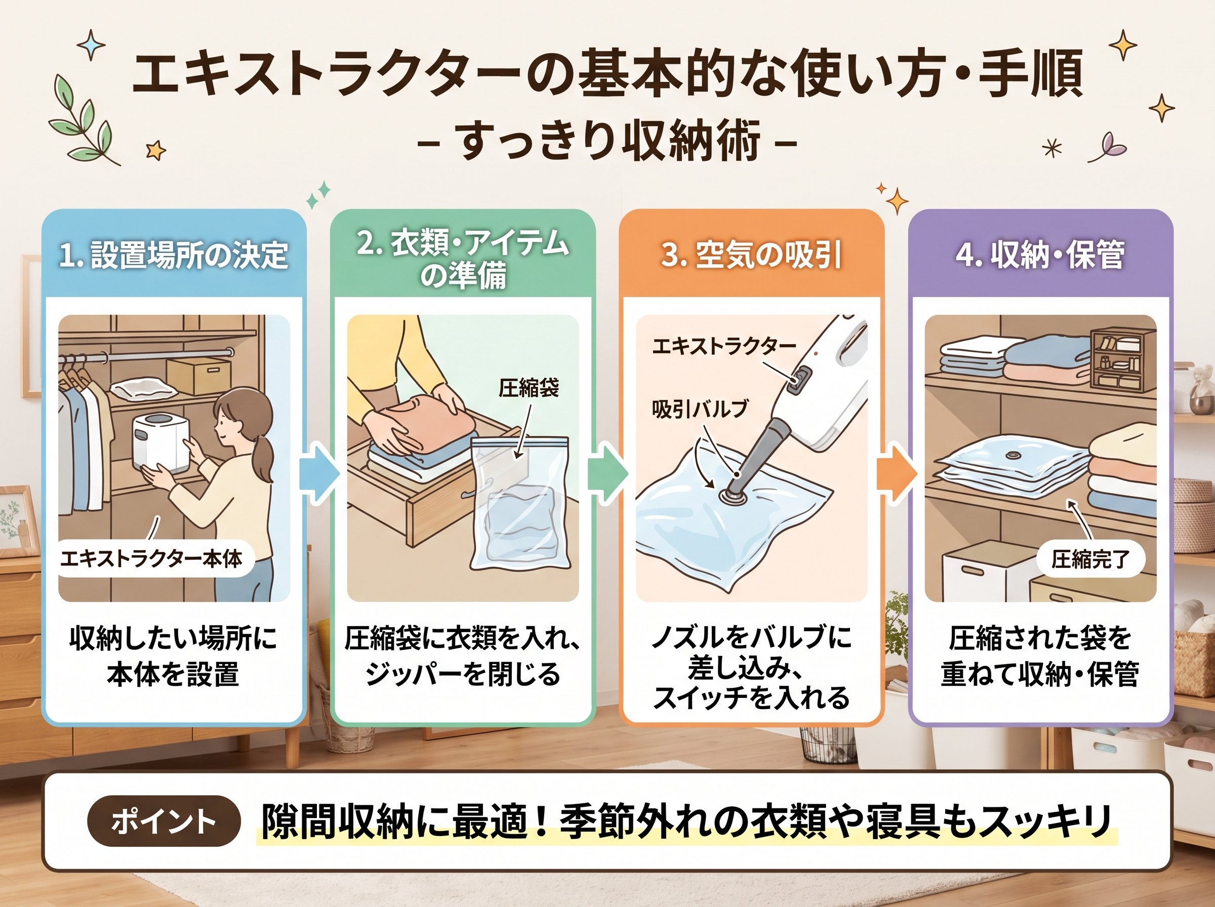 エキストラクターの基本的な使い方・手順
