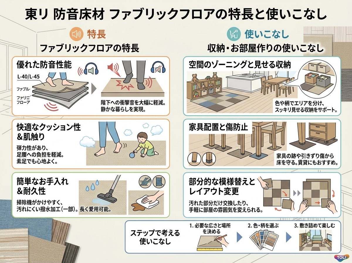 東リ 防音床材 ファブリックフロアの特長と使いこなし