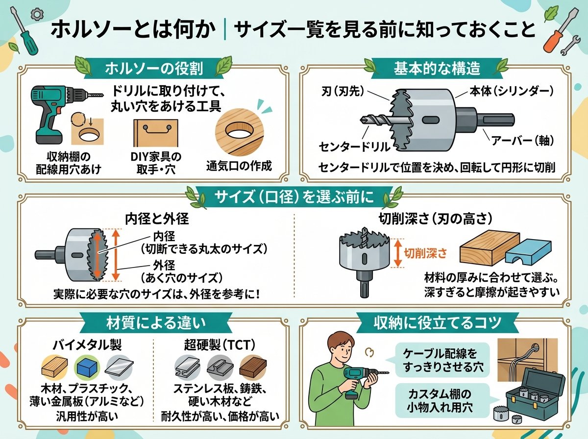 ホルソーとは何か|サイズ一覧を見る前に知っておくこと