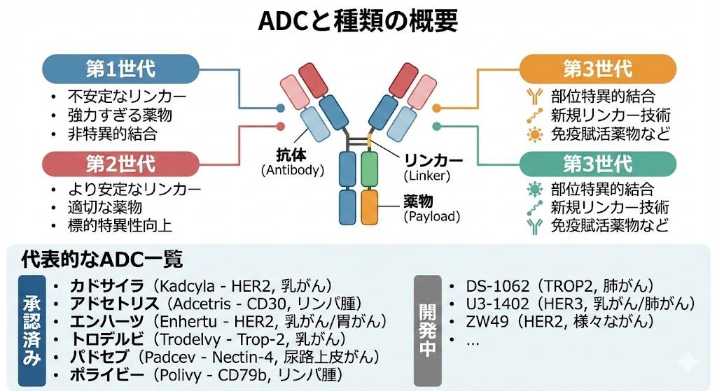 抗体薬物複合体の種類と一覧