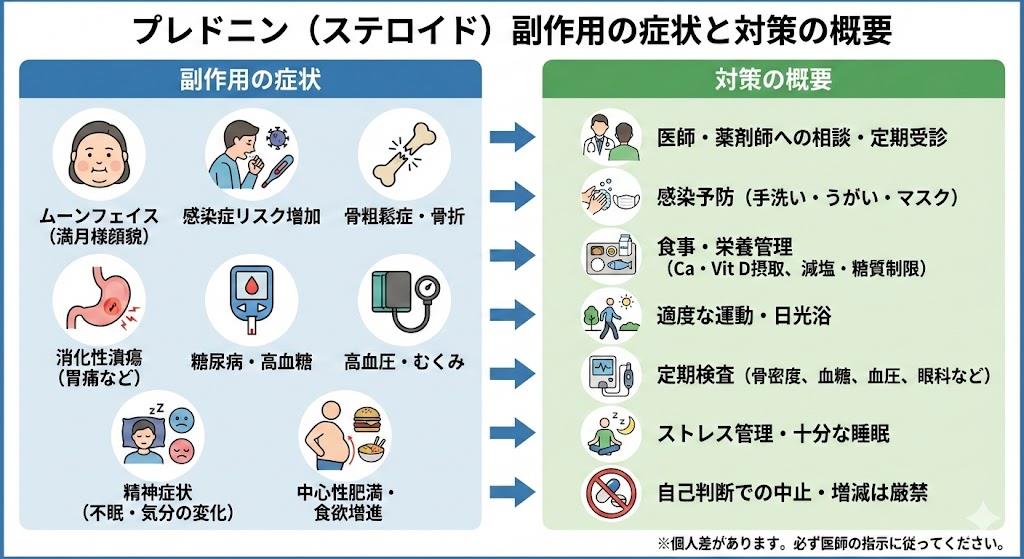プレドニン副作用の症状と対策