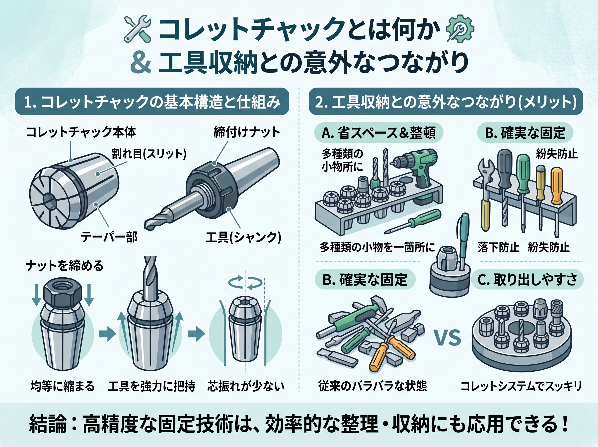 コレットチャックとは何か・工具収納との意外なつながり