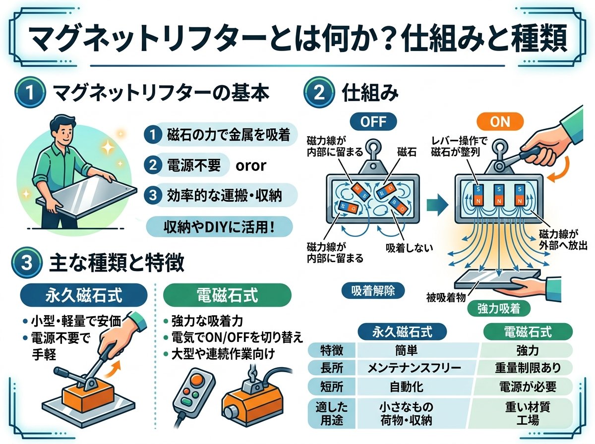 マグネットリフターとは何か・仕組みと種類