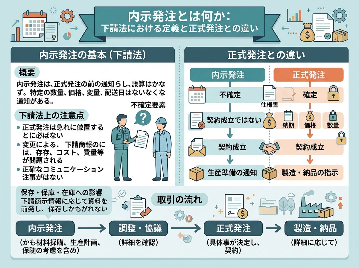内示発注とは何か:下請法における定義と正式発注との違い