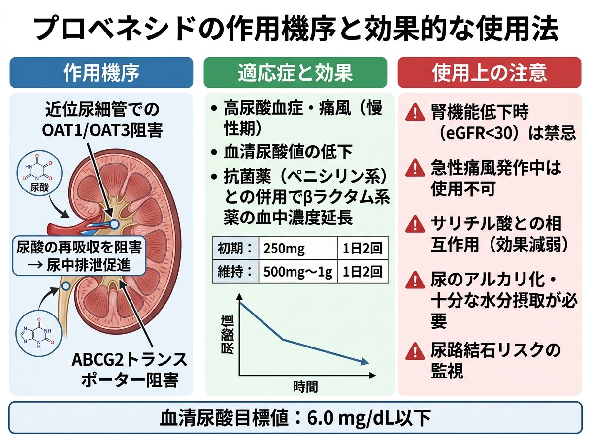プロベネシドの作用機序と効果的な使用法