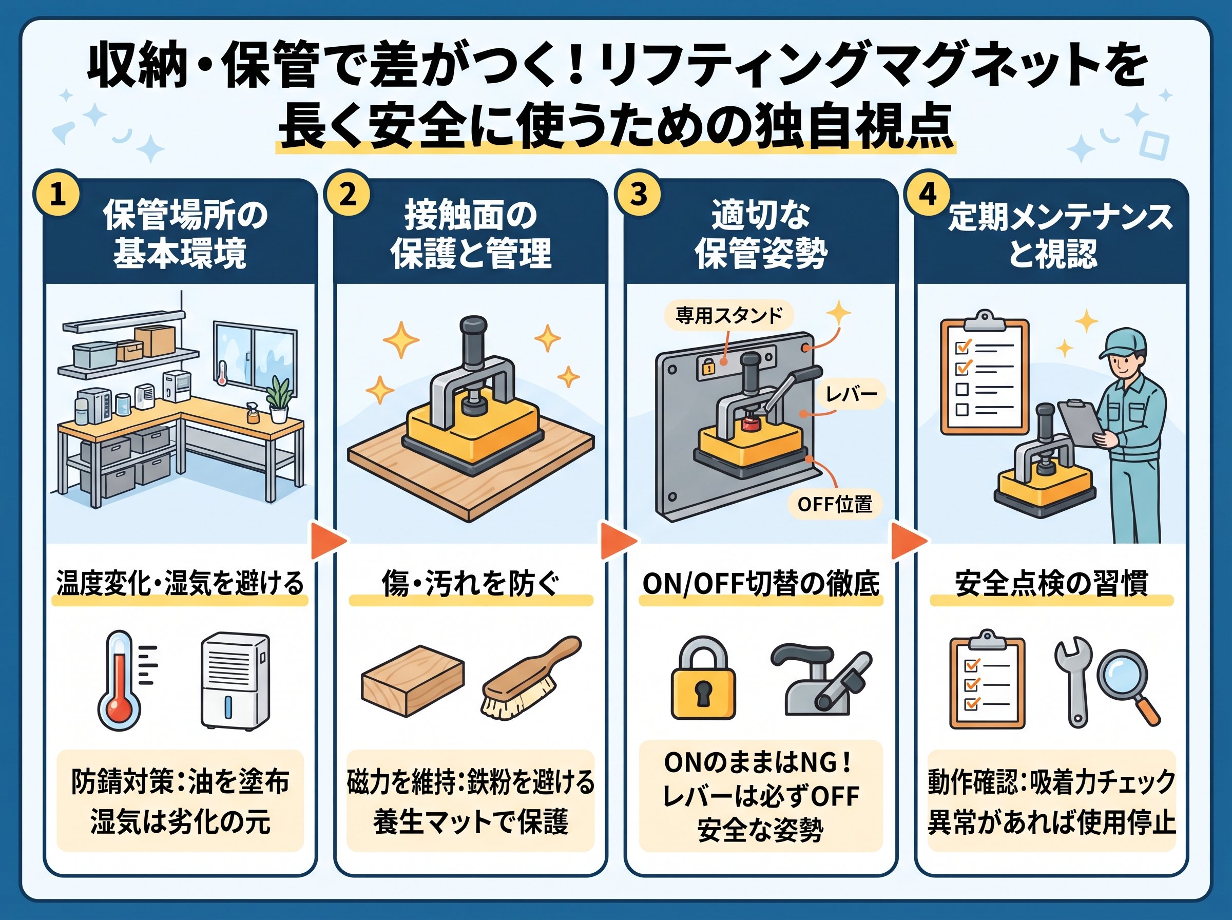収納・保管で差がつく!リフティングマグネットを長く安全に使うための独自視点