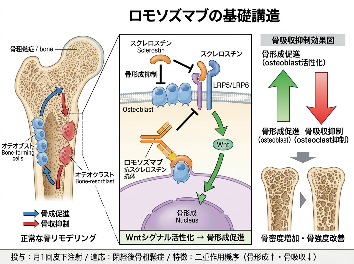 ロモソズマブとは:骨粗鬆症治療の作用機序