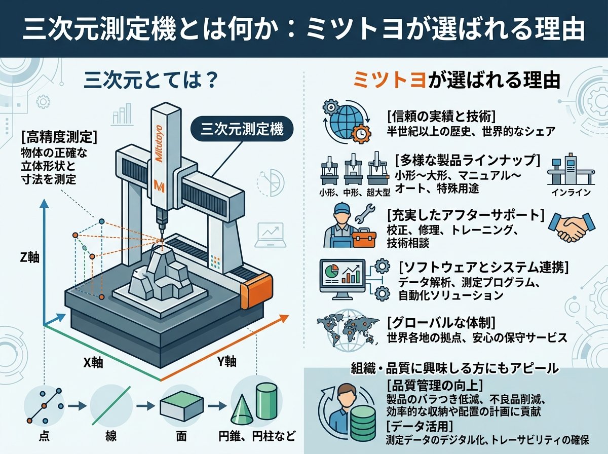 三次元測定機とは何か:ミツトヨが選ばれる理由