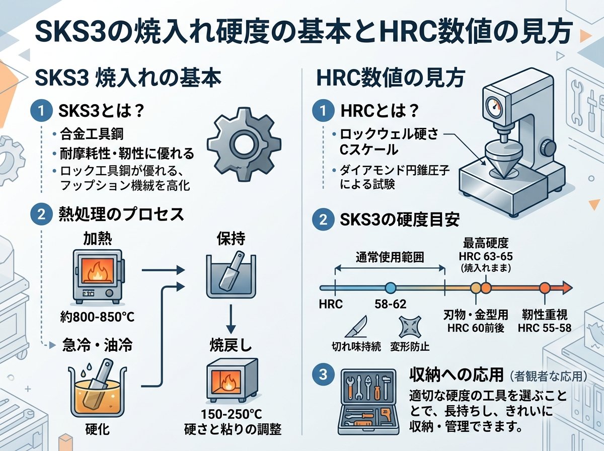 SKS3の焼入れ硬度の基本とHRC数値の見方