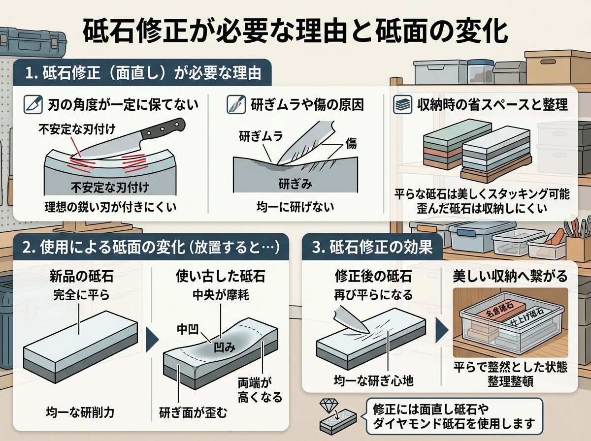 砥石修正が必要な理由と砥面の変化