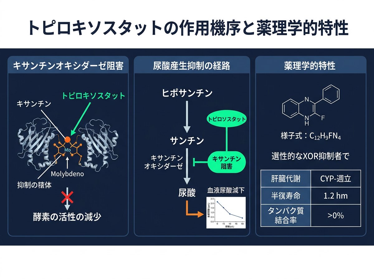 トピロキソスタットの作用機序と薬理学的特性