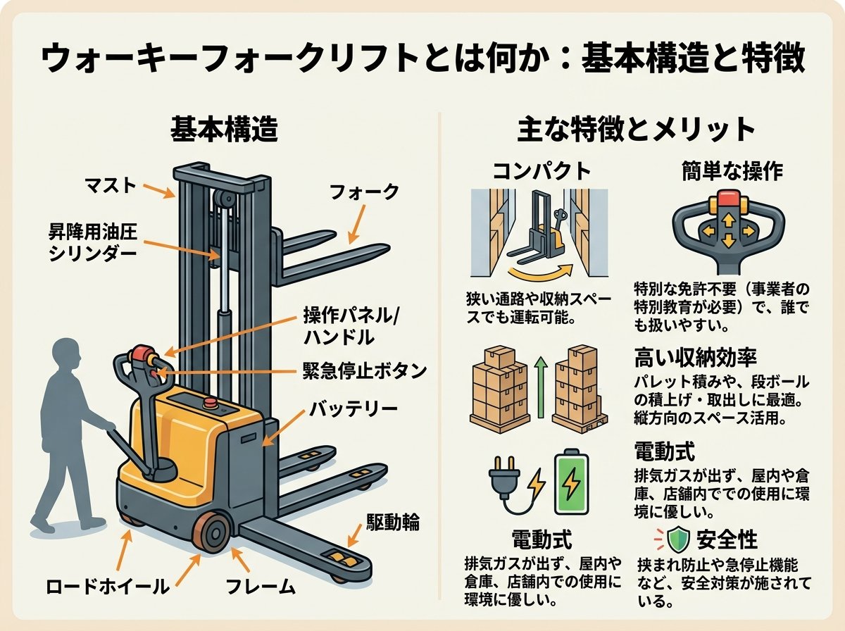 ウォーキーフォークリフトとは何か:基本構造と特徴
