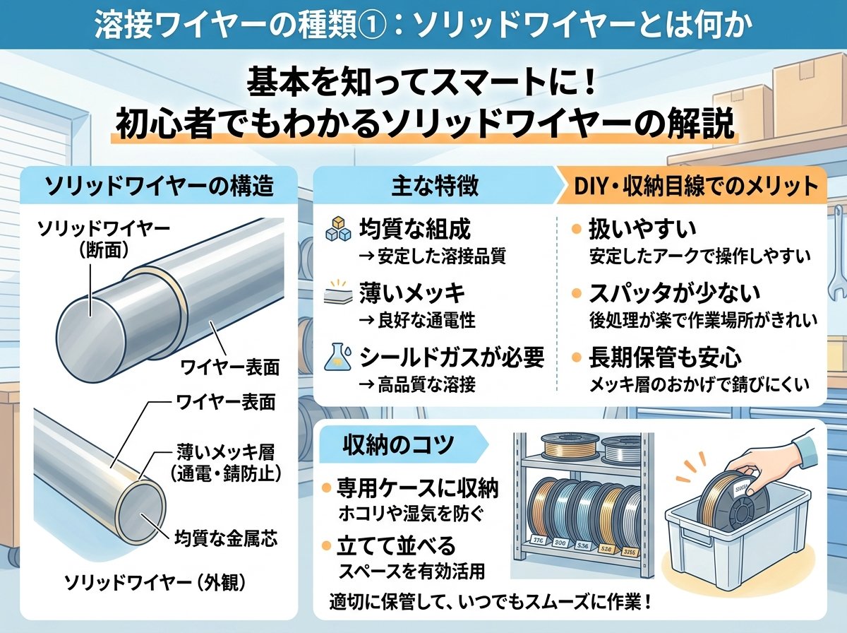 溶接ワイヤーの種類①:ソリッドワイヤーとは何か